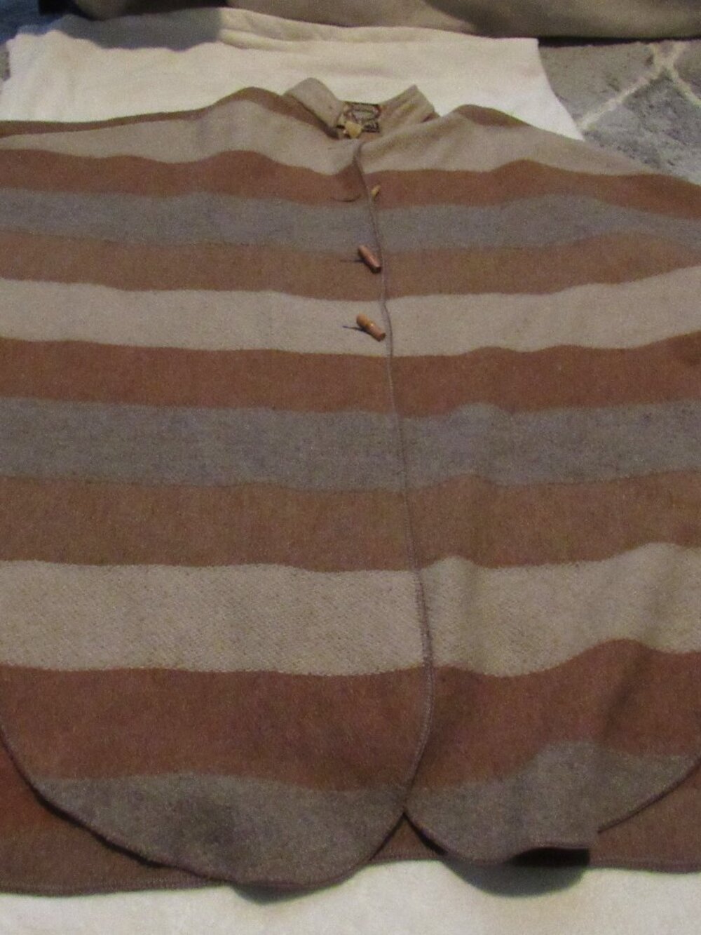 Cape Poncho Express Wool Reprocessed Vintage One Size